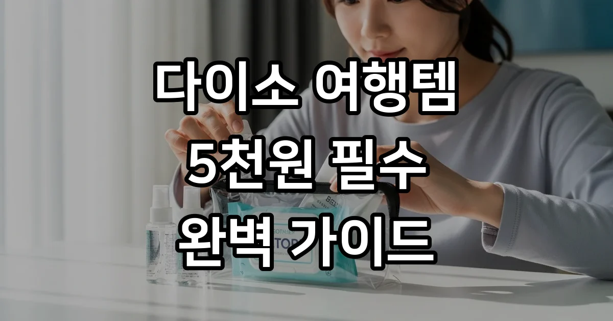 다이소 해외여행 준비물 5천원 필수템